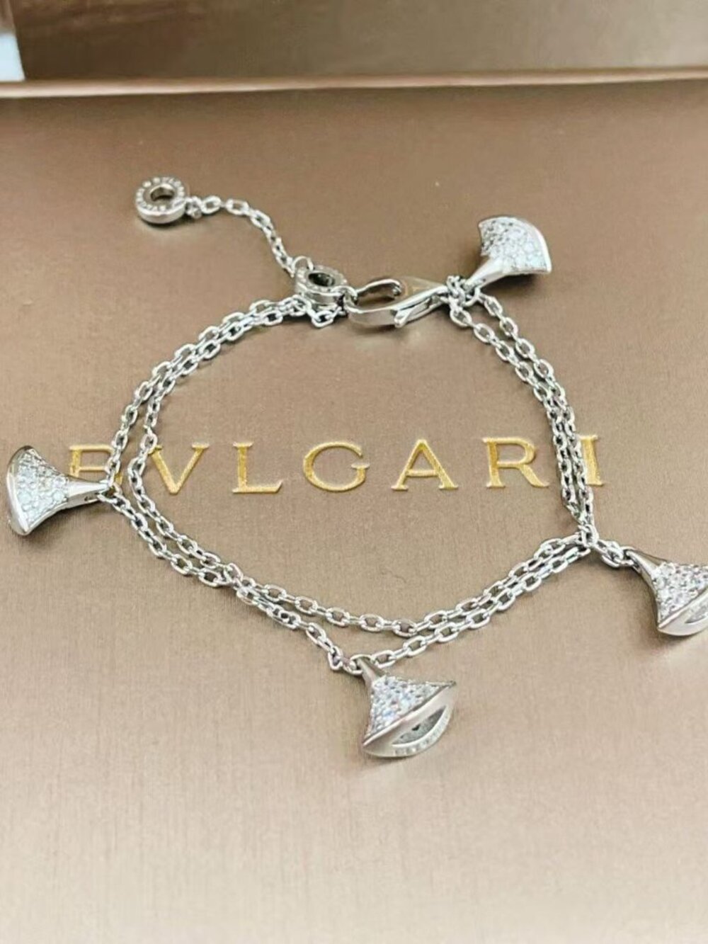 Bulgari Divas' Dream Pave Fan Charm Bracelet